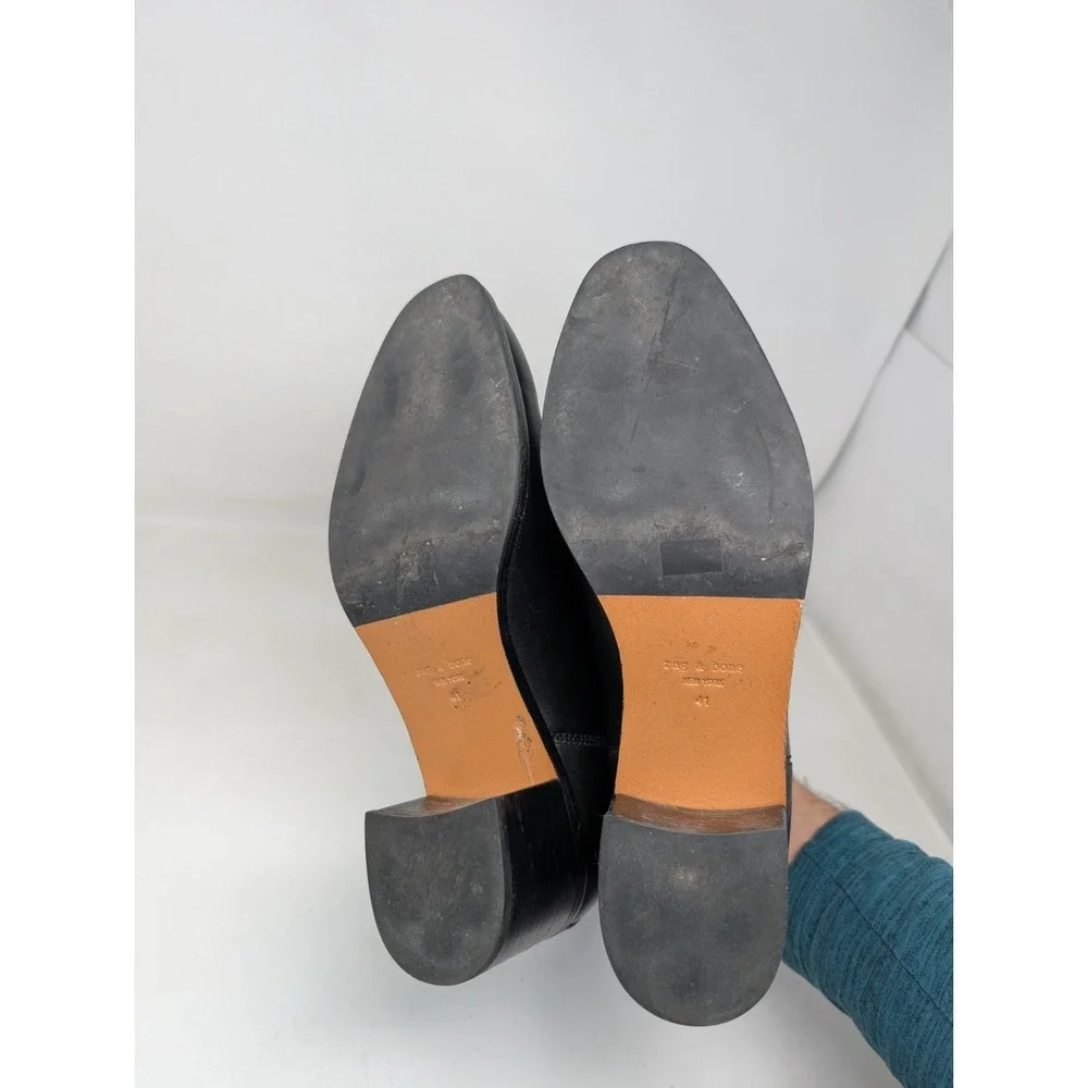 Rag & Bone Hazel Black Leather Chelsea Ankle Boots‎  Women's Size 41 / US 10.5